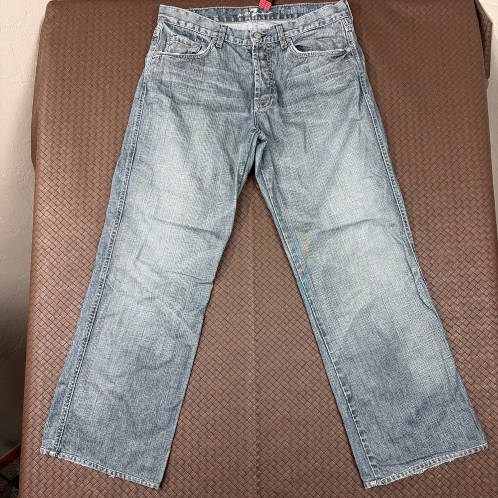 7 For All Mankind A Pocket Relaxed Jeans Mens 34 Blue Denim USA T531410U-410U